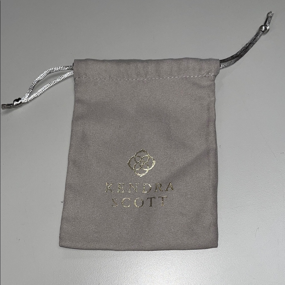 Kendra Scott Gray Jewelry Pouch with Gold Logo